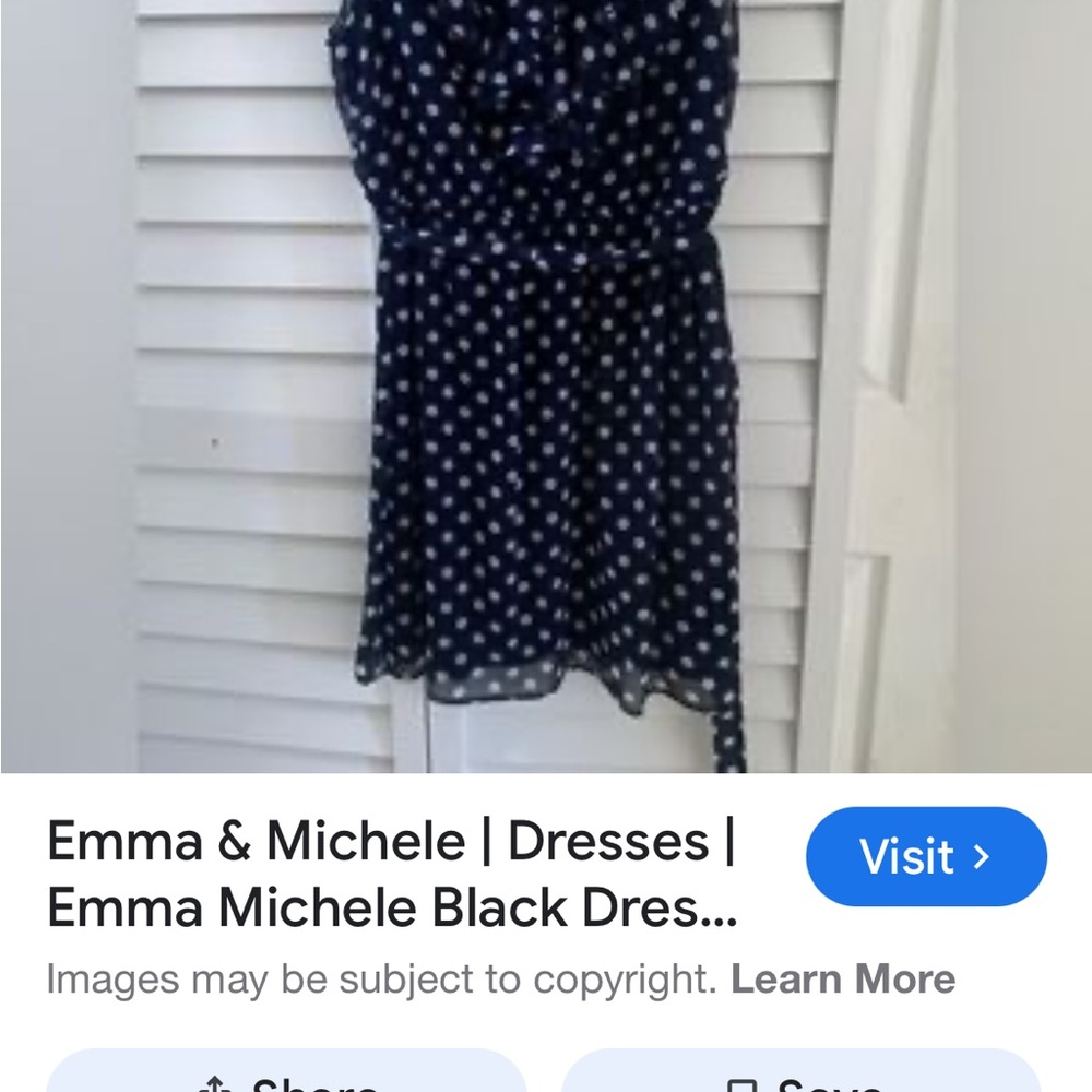 Emma & Michele Polka Dot Dress - Navy
